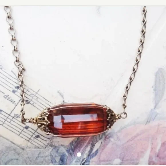 Handcrufted designers Madeira Citrine necklace - Picture 2 of 3